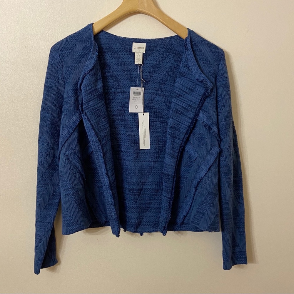 CHICO’S Macie Cardigan Blue 0 Small - Picture 3 of 7